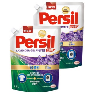 퍼실 딥클린 9중효소 라벤더젤 드럼용 액상세제 리필, 1.5L, 2개