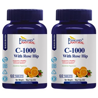 ESMOND NATURAL 愛司盟 緩釋型維生素C1000玫瑰果錠, 60顆, 2罐