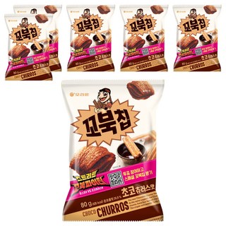 ORION 好麗友 烏龜玉米脆片 巧克力吉拿棒口味, 80g, 6包