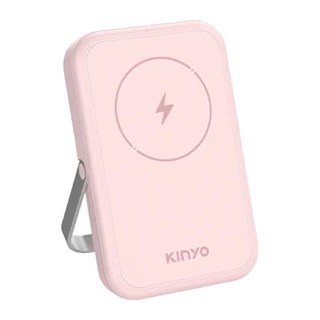 KINYO 自帶線磁吸無線行動電源 KPB-2513 103 x 65 x 19mm, 粉色, 1個