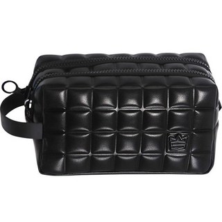 SaintMiller 雙拉鍊壓紋PU高爾夫手拿包, 黑色, 1個