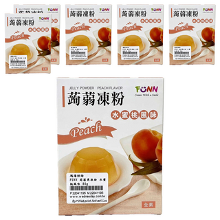 FUNN FUNN 水蜜桃果凍粉-DIY甜點首選 輕鬆製作美味果凍, 80g, 6入