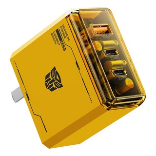 PowerRider 變形金剛 三孔PD快速充電器 PD65C 65W, 黃色, 1個