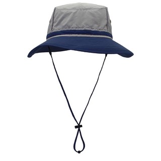 情侶款戶外涼感遮陽防曬登山帽 UPF50+ 99%紫外線遮蔽率, 灰邊藏青
