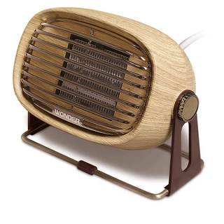 wonder 旺德電通 復古陶瓷電暖器 WH-W26F，PTC發熱體，雙重安全保護裝置，可調整旋轉100度，主體採用防火阻燃材質, WH-W25F, 木紋色