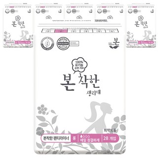 유기농본 착한 팬티라이너, 6개, 28개입, 롱