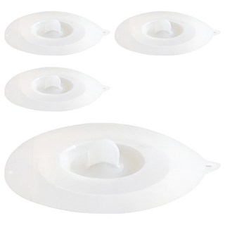 小麥購物 矽膠杯蓋, 4個, 白色