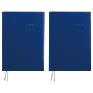 珠友文化 A6加厚膠皮橫線筆記本, 藍色, 2本
