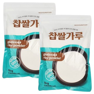 Wooyoung Foods 糯米粉, 1kg, 2個