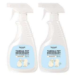 탐사 반려동물 탈취제 본품 베이비파우더향, 550ml, 2개