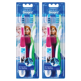 Oral-B 歐樂B 冰雪奇緣兒童牙刷 第四階段, 顏色隨機, 2支, 2組