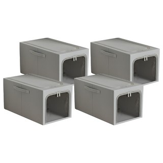 小麥購物 牛津布衣物收納箱 C464 31L, 4個, 灰色