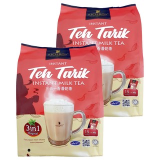 富家仔牌 南洋拉茶風味香滑奶茶三合一 經典原味, 40g, 15包, 2袋