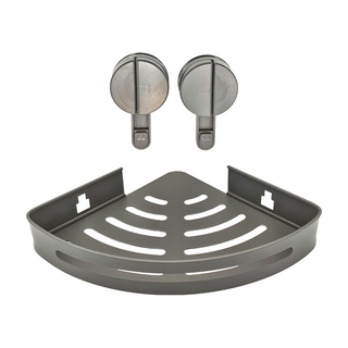 吸盤浴室置物架 三角架 吸盤款, 灰色, 1個