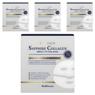 WellDerma 優質藍寶石膠原蛋白貼膚面膜 25g, 4片, 4盒