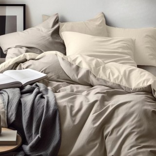 MACARON-P-X 150 × 200cm 親膚磨毛 雙人床笠, 燕麥拿鐵