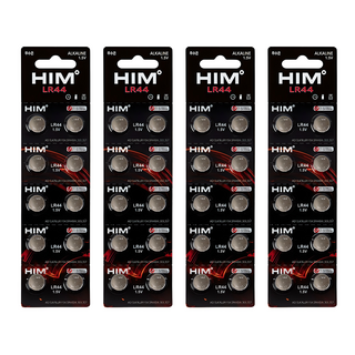 HIM 鹼性鈕扣電池 LR44, 10入, 4個