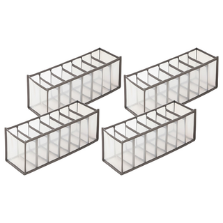 衣物分隔收納盒組 網紗材質 Y753款 雙色7格 31g, 灰色, 8入, 31.5 x 12 x 12cm