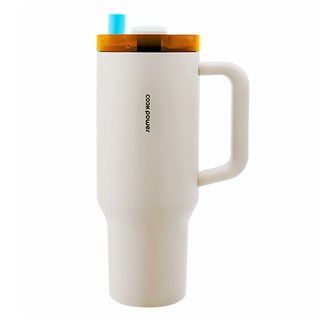 cook power 鍋寶 珍珠粗吸管陶瓷手把杯, 浪漫咖, 1.2L, 1個