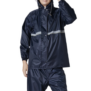 兩件式反光雨衣 帽沿款 01.藏青 L