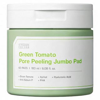 SUNGBOON EDITOR 綠番茄毛孔去角質棉片 180ml, 60入, 1組