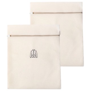 厚款刺繡洗衣袋 50 x 60cm 大號 105g, 米色, 2個