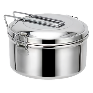 拍平方 便當盒 304不鏽鋼附菜格 14CM, 單一顏色, 1個