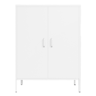 Habity 現代簡約雙門收納鐵櫃, 白色, 80 x 40 x 101.5cm