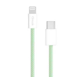 amuok 艾默克 Type-C-iOS 動彩快速充電線 20W 高密度編織線, 1m, 綠色, 1條