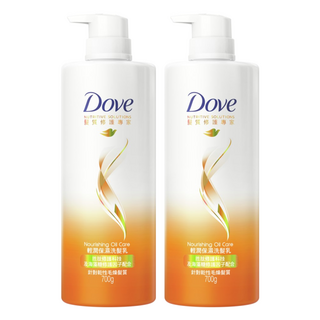 多芬 髮質修復專家系列 輕潤保濕洗髮乳 含胜肽、海藻糖 針對受損毛躁髮質, 700g, 2瓶