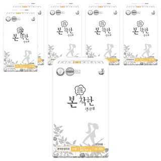 유기농본 착한 생리대 날개형, 소형, 28개입, 6세트