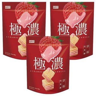 盛香珍 極濃草莓巧克酥 酥脆威化餅 草莓巧克力夾心 獨立包裝, 115g, 3包