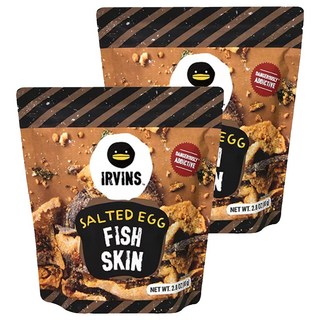 IRVINS 鹹蛋黃魚皮 80g, 2包
