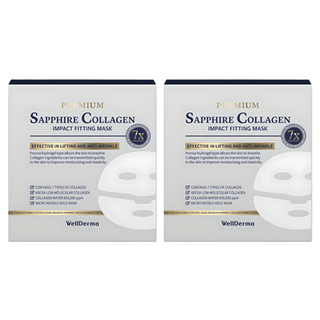 WellDerma 優質藍寶石膠原蛋白貼膚面膜 25g, 4片, 2盒