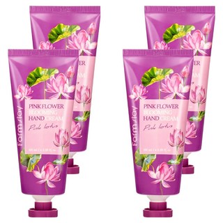 Farm stay 植物莊園 花的綻放護手霜 粉紅蓮花香, 100ml, 4條