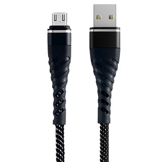 KTnet 廣鐸 USB-安卓強化插拔旋風線 充電傳輸線, 黑色, 1m, 1條