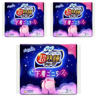 SOFY 蘇菲 日本原裝進口 超熟睡褲 夜用量多, M~L, 5片, 3包