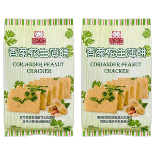 志烜食品 香菜花生薄餅 越南產, 340g, 2包