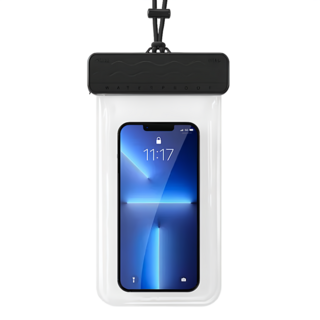 高清大屏幕觸控手機防水袋, IPX8級防水, TPU/PU/ABS材質, 53cm可調節掛繩, 黑色, 1個