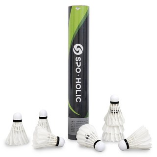 SPO HOLIC 羽球 羽毛球 球 羽毛 12入, 混合顏色, 1個