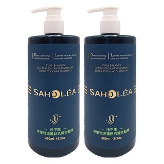 SAHOLEA 森歐黎漾 淨平衡茶樹勁涼蓬鬆抗屑洗髮精, 480ml, 2瓶
