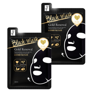 TT 波特嫚 台灣公司貨 金箔煥齡奢寵黑面膜, 5片, 2組