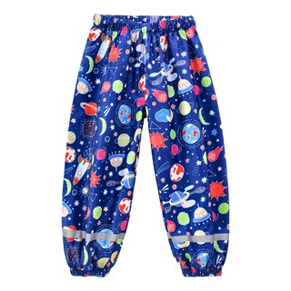 愛北鼻 兒童款透氣防水雨褲 M(95~105cm) 滿印太空深藍, 1件