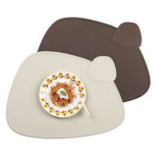 incoc 矽膠杯墊餐墊 2件組, 奶油米色, 巧克力棕色, 42.5 x 32 cm