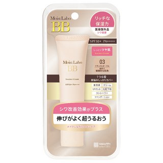 MEISHOKU 明色 MoistLabo保濕遮瑕精華BB霜 SPF50+ PA++++, 高遮瑕 高持妝 高耐汗 一瓶6效 快速完妝, 03 健康色, 30g, 1條