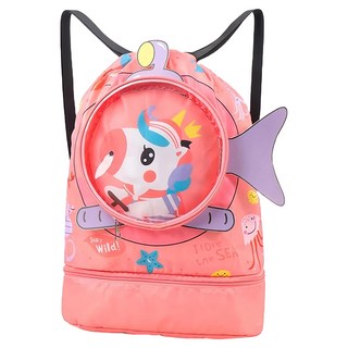 COMET 兒童乾濕分離防水游泳包, 42 x 28 x 10cm, 粉色獨角獸