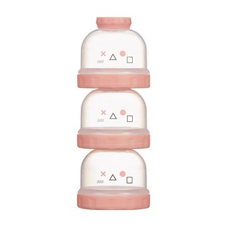 KU.KU Duckbill 酷咕鴨 KUKU PLUS 純真之瞳疊疊樂鈕扣式奶粉罐 3件組, 暖陽粉, 1組