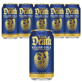 LiquidDeath 殺手可樂味氣泡水, 355ml, 6個