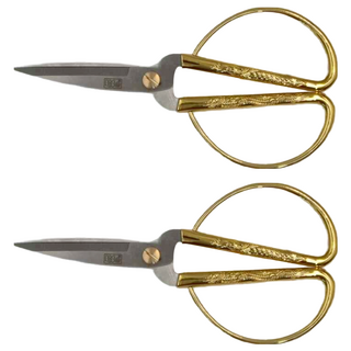 Life 徠福 鍍金龍鳳剪刀 193mm, 金色, 2支