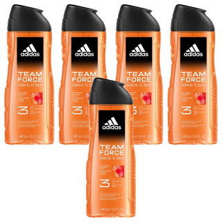 adidas 愛迪達 男性三合一潔顏洗髮沐浴露 超越魅力, 400ml, 5瓶